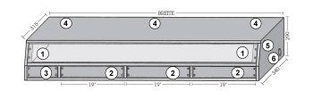 Kassettenaufbau mit geneigter Front als Baugruppenträger